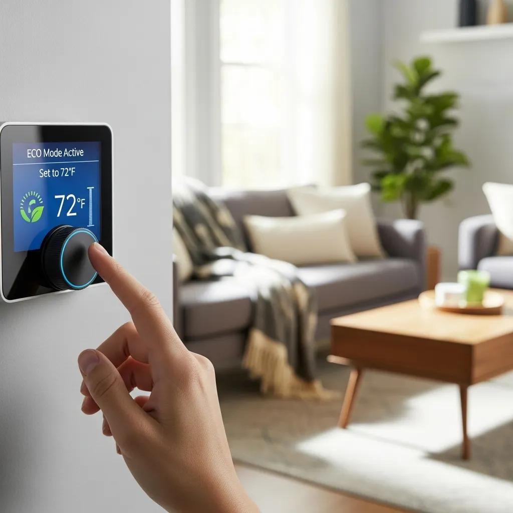 Modern thermostat in a home environment showcasing energy efficiency