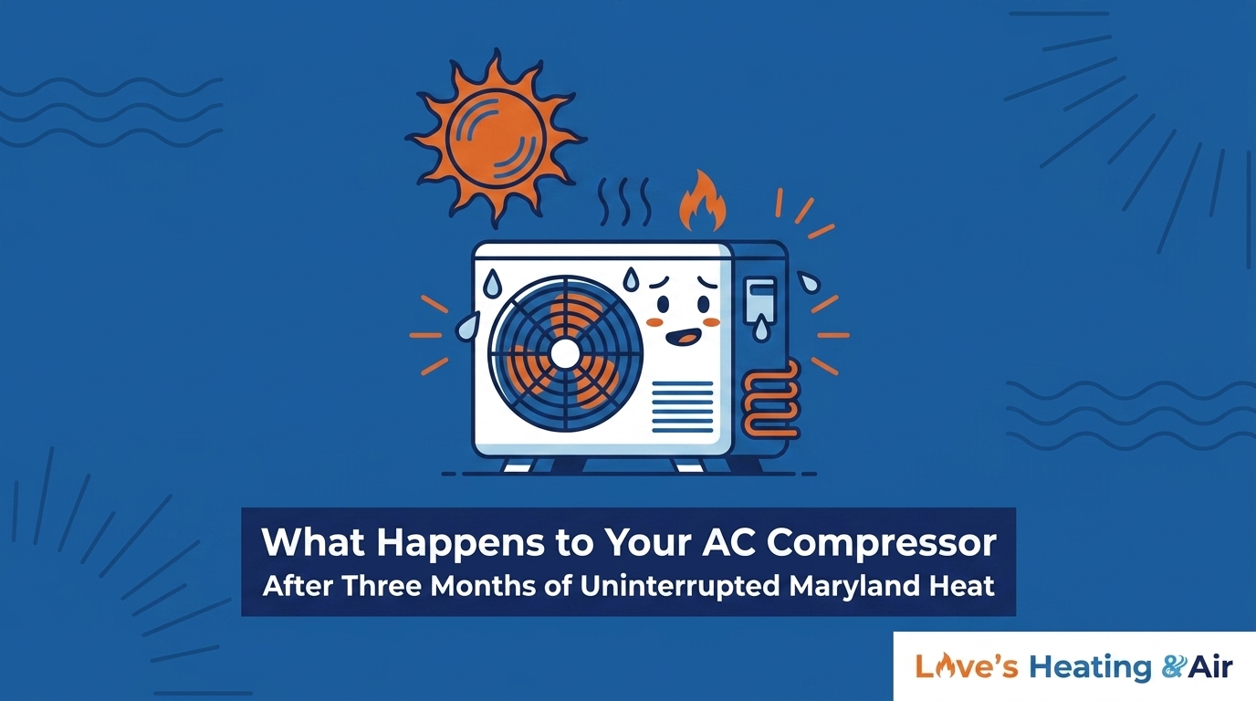 What Happens to Your AC Compressor After Three Months of Uninterrupted Maryland Heat — featured image